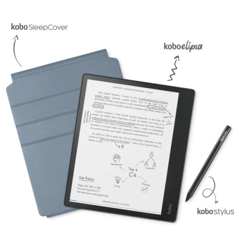 Четец за Е-книги Kobo Elipsa e-Book Reader Pack|E Ink Carta 1200 touchscreen 10.3 inch + Stylus and SleepCover - N604-KU-BK-K-BU